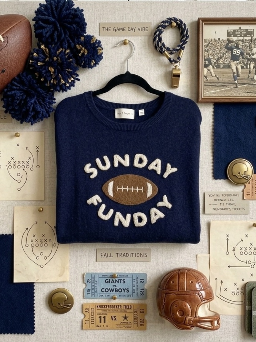 mia & tess Navy Blue “Sunday Funday” Sweater